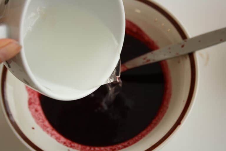 Čokoládová pěna s ostružinovým pyré