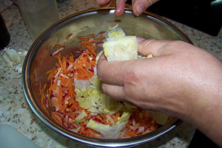 Ředkvičkový salát s opraženými lískovými oříšky