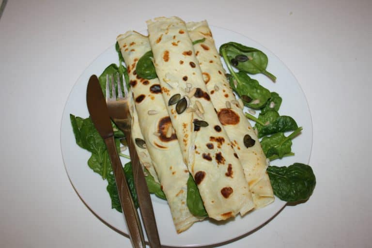 Palačinky se špenátem a se žampiony