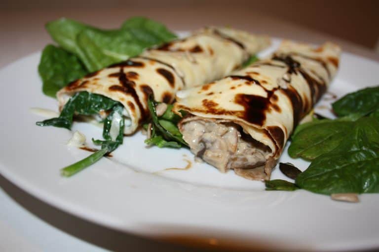 Palačinky se špenátem a se žampiony