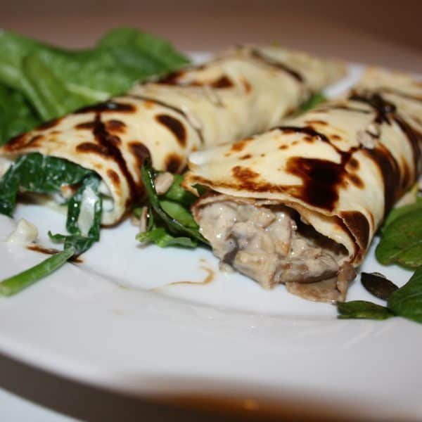 Palačinky se špenátem a se žampiony