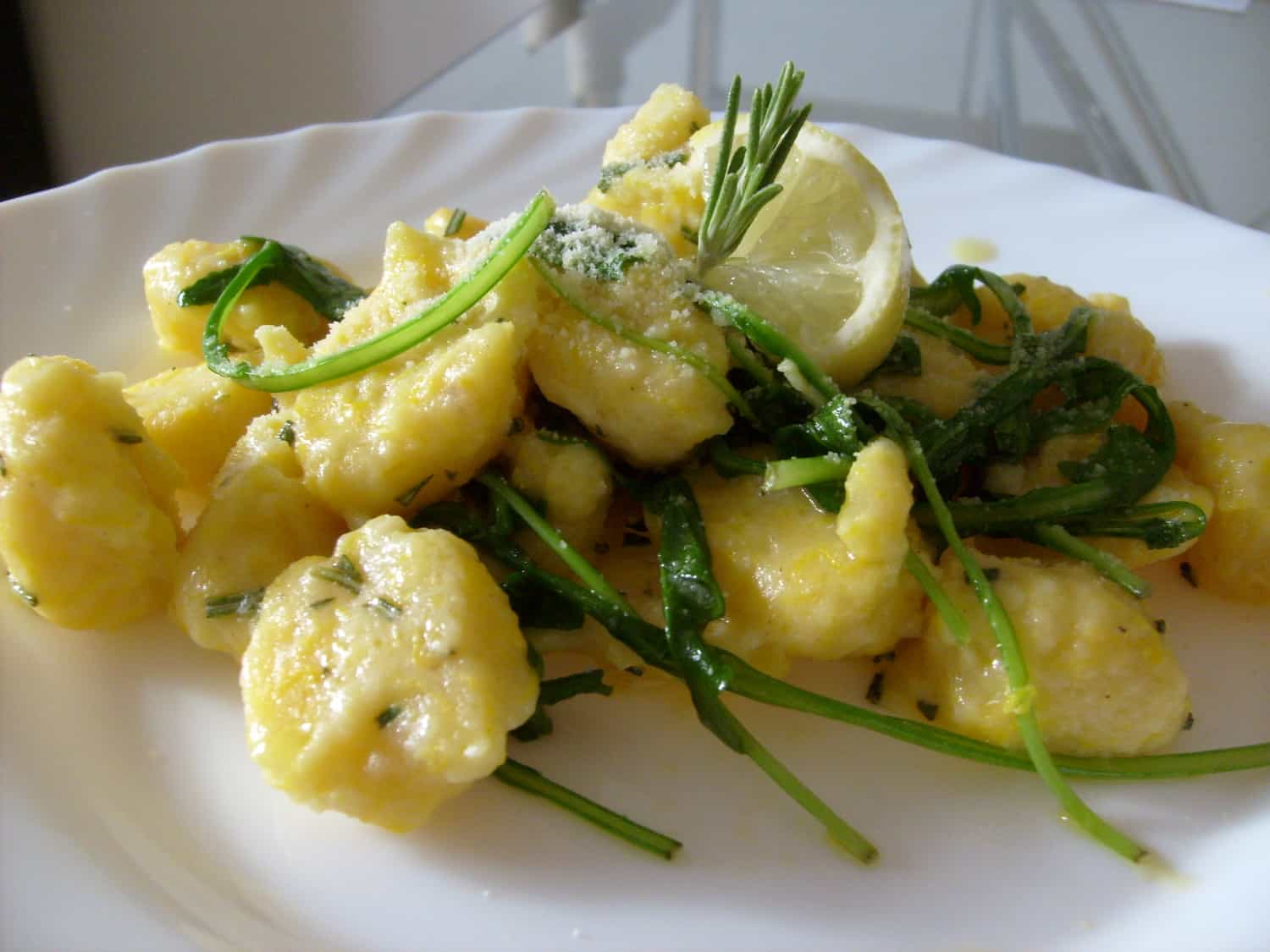 Dýňové gnocchi s rozmarýnem a rukolou