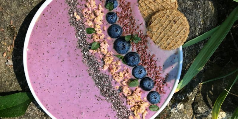 Borůvková smoothie bowl s jogurtem