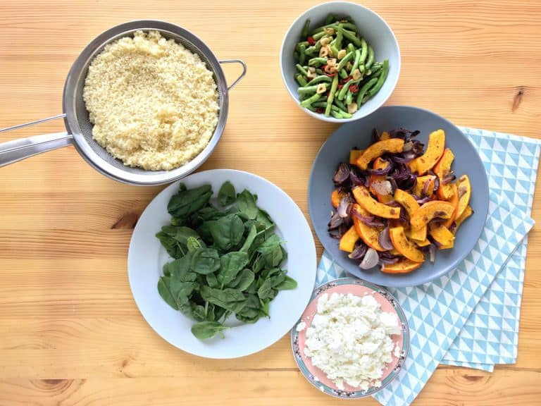 Salát s pečenou dýní, zelenými fazolkami a sýrem feta - postup - krok 5