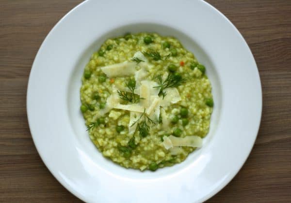 Hráškové rizoto s parmazánem