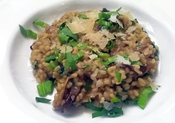 Houbové rizoto s medvědím česnekem