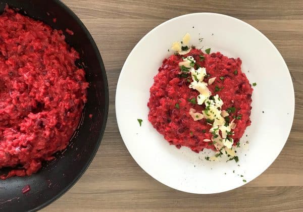 Rizoto z červené řepy s ricottou