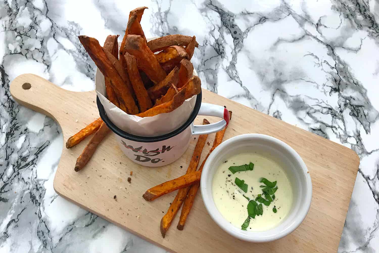 Batátové hranolky pečené v troubě