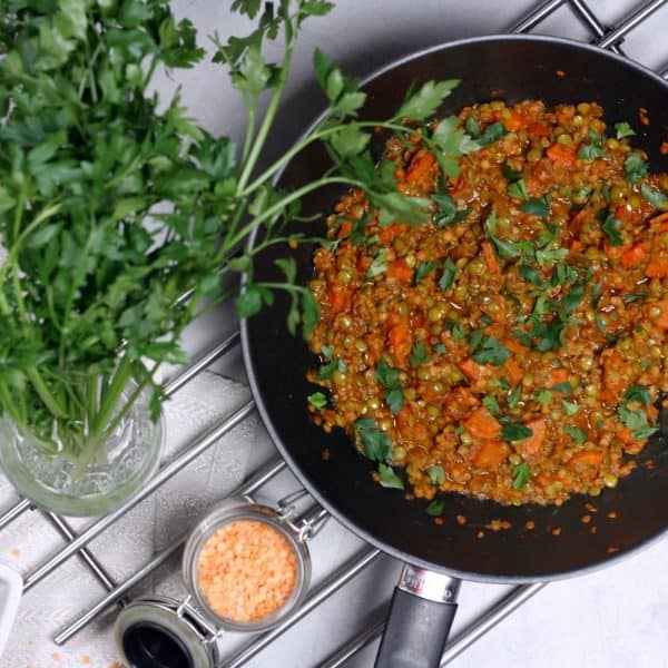 Etiopská dušená čočka s kořením berbere