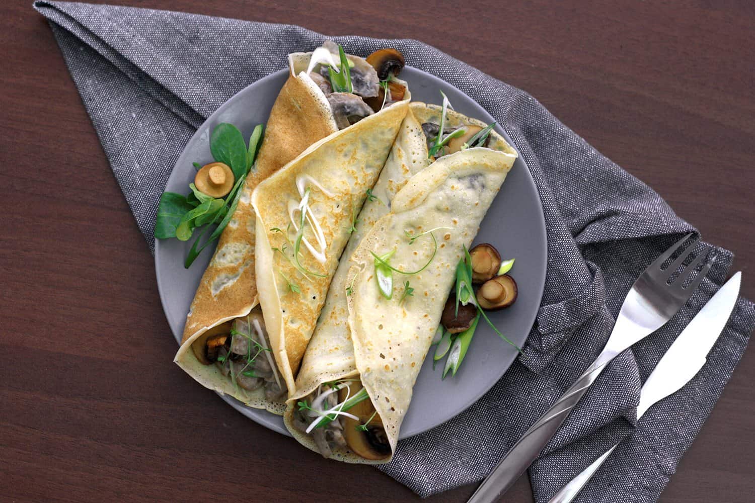 Slané palačinky se žampiony a římským kmínem