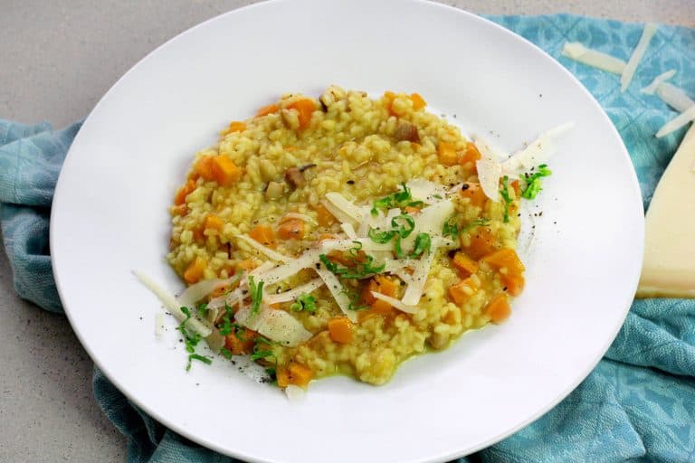 Dýňové rizoto se slaninou a portským vínem