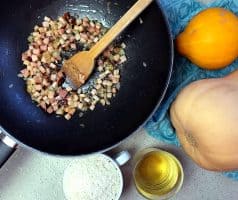 Dýňové rizoto se slaninou a portským vínem