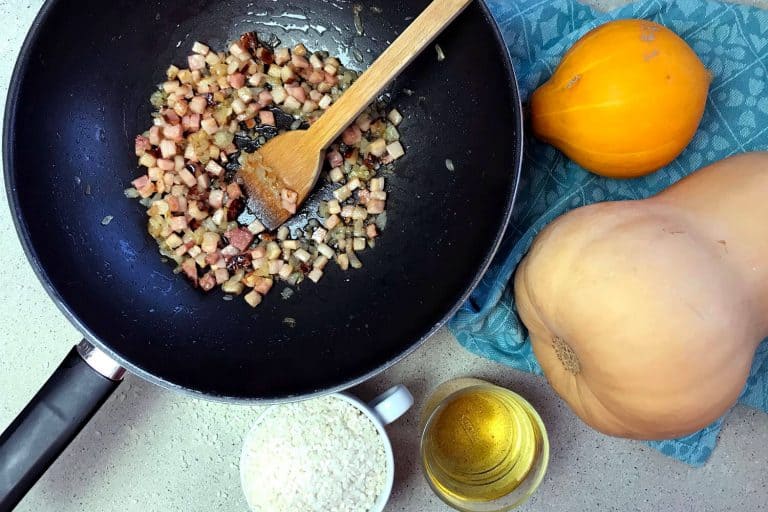 Dýňové rizoto se slaninou a portským vínem