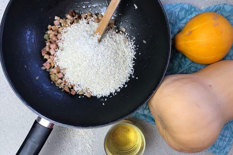 Dýňové rizoto se slaninou a portským vínem