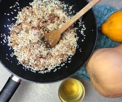 Dýňové rizoto se slaninou a portským vínem