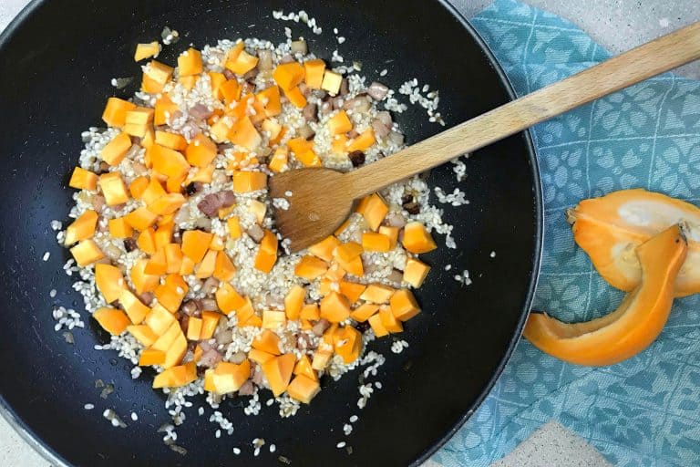 Dýňové rizoto se slaninou a portským vínem