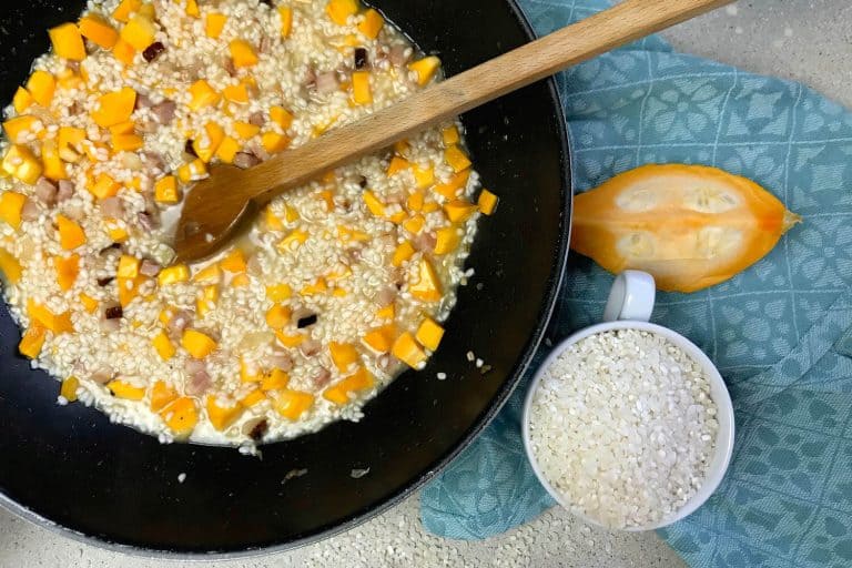 Dýňové rizoto se slaninou a portským vínem