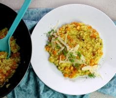 Dýňové rizoto se slaninou a portským vínem