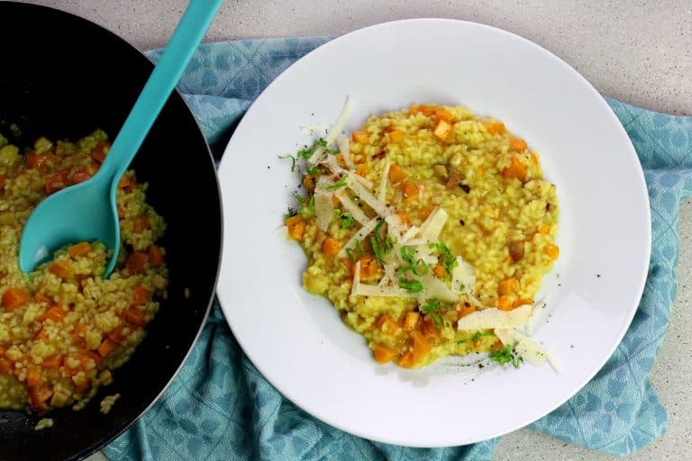 Dýňové rizoto se slaninou a portským vínem