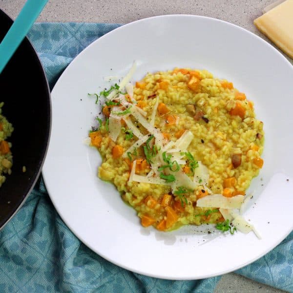 Dýňové rizoto se slaninou a portským vínem