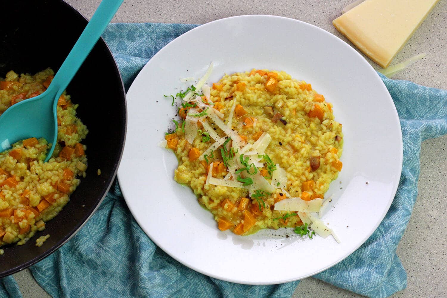 Dýňové rizoto se slaninou a portským vínem